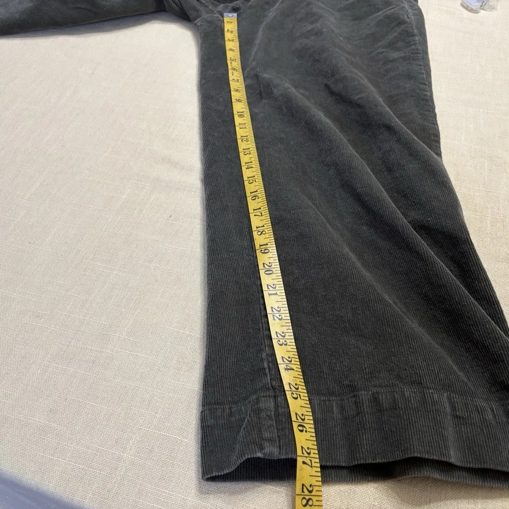 Orvis Corduroy Ultra Wide Leg High Waisted Pants Women's 16 Tarragon Green